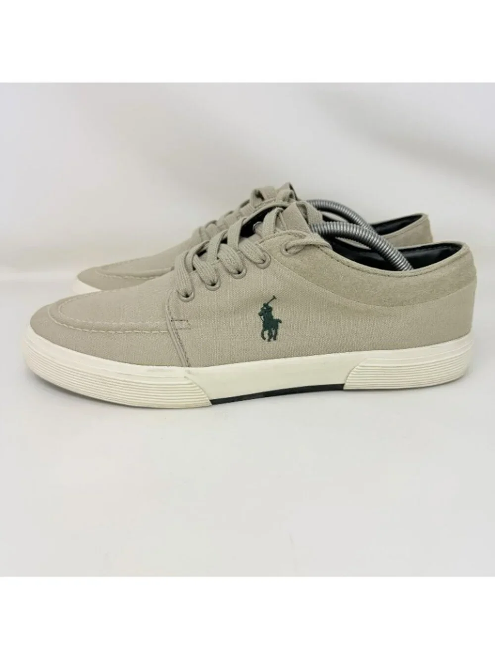 Polo Ralph Lauren Fernando Boat Shoes Beige Green Men's Size 10.5 D